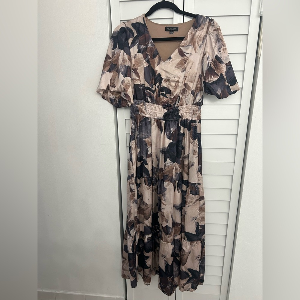 Rachel Zoe Pink and Blue Maxi Sundress with Flutter Sleeves